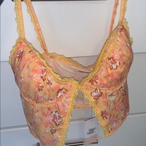 Tiger Mist Floral Summer Open Crop Top